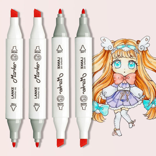 12 Colors Alcohol markers Pen Dual Headed Sweet Vitality Series Based –  AOOKMIYA